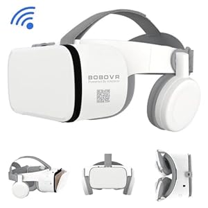 VR Headset, Virtual Reality Glasses for Adults and Kids Play 3D Movies Video Games VR Goggles w/Bluetooth Foldable Headphones Compatible with iPhone 16 15 14 13 12 Pro Samsung Galaxy S22 S21 etc