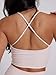 Danysu Sculpt Workout Tank Tops Women Longline Sports Bras Workout Tops for Women Light Support Strappy Padded Yoga Top Scoop Neck Rosewater M