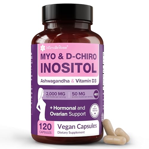 Intimate Rose Myo-Inositol & D-Chiro Inositol Supplement for Women - Hormone Balance & Ovarian Support for Women - Ideal 40:1 Ratio, Vitamin D3 + Ashwagandha