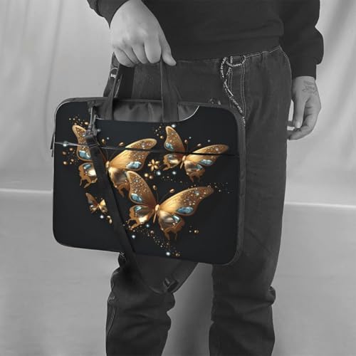 Housse ordinateur 15.6 antichoc sacoche PC portable papillon or