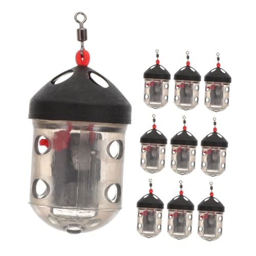 POPETPOP 10Pcs Outdoor Fishing Bait Cage Holder Compact Portable Fishing Feeder for Carp Crawfish and More Durable Fishing Gear for Enhanced Fishing Experience