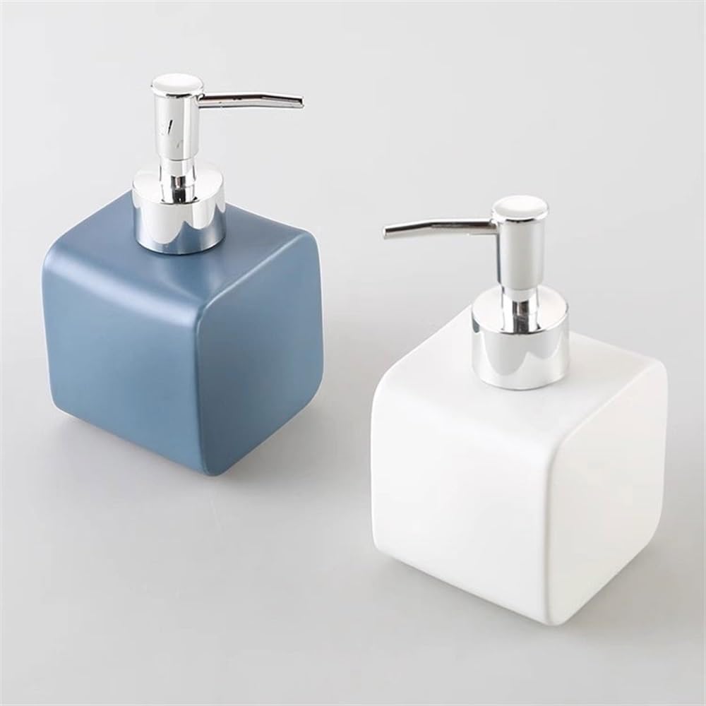 Ceramiczny dozownik mydła Butelka z płynem do dezynfekcji rąk Matowy żel pod prysznic Dozownik szamponu(Blue)