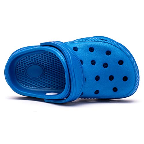 Kids Clogs Home Garden Slip On Water Shoes for Boys Girls Indoor Outdoor Beach Sandals Children Classic Slippers Blue, 7 Toddler