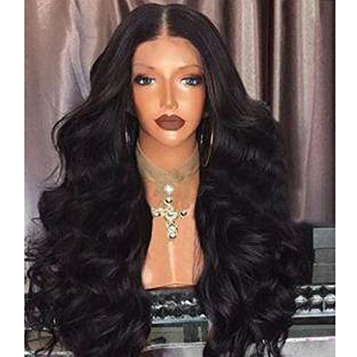 Baoblaze Perucas onduladas cheias longas perucas encaracoladas frontais para mulheres pretas brancas