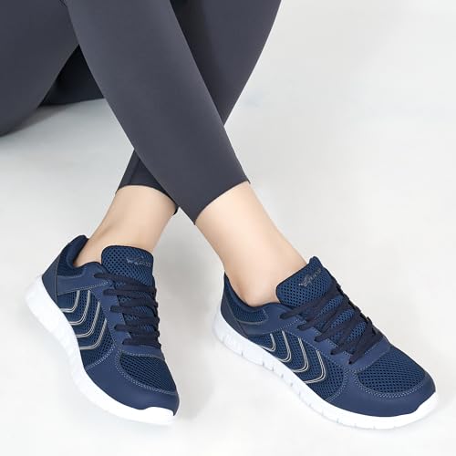 Image of DUOYANGJIASHA Lightweight Walking Shoes for Women: Comfortable & Breathable Mesh Fashion Sneakers for Daily Wear - Casual Non Slip Tennis Shoes for Workout Gym Travel