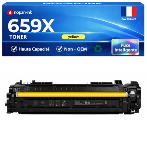 Toner Jaune W2012X 659X Anti-Erreur Puce Incluse pour HP LaserJet M856dn M776z E85055dn