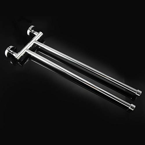 Swivel Towel Bar, 201 Stainless Steel 2/3-Arm Wall Mounted Towel Rack, for Bathroom Kitchen Space Saving Swing Out Towel Hanger Holder (2 arm) by Zerodis - Image 6