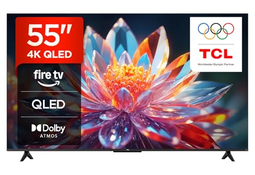 TCL 55T6C 55'' QLED TV 4K HDR, FireTV (SmartTV con Dolby Vision e Atmos, HDR10+, Premi e Chiedi ad...