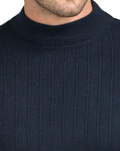 Image of Men Woolen Round Neck Solid Striped Design Pullover Heavy Rainbow Fabric Winter Wear Pure Wool Cardigan for Men Fully Warm Pullover Free Sizes