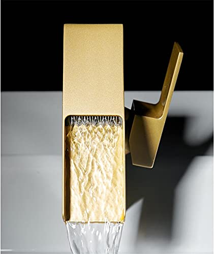Grifo de lavabo de latón macizo con diseño cepillado para baño contemporáneo 4