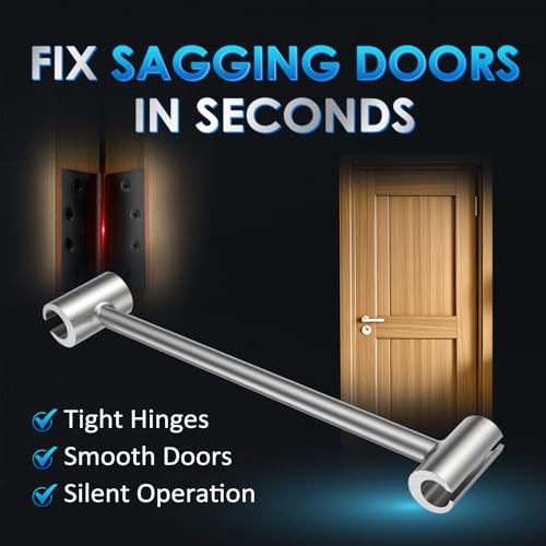 Image of Hinges Gap Adjusting Wrench, Door Hinge Repair Tool, Upgraded Steel Double-ended Door Hinge Repair Wrench, Heavy-duty Door Hinge Adjustment Tool for Standard Round Bolts (0.748-0.99in)