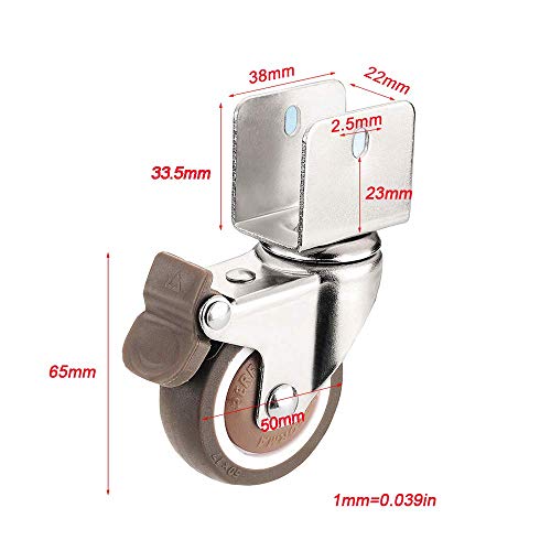 Roulettes pivotantes avec cache-poussière type U en élastomère durable - 7