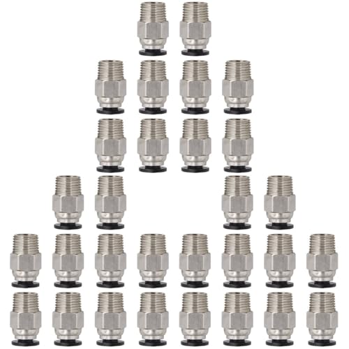 ibasenice 3pcs Male Straight Pneumatic PTFE Tube Fitting Connectors for Printers Easy Installation High Performance Comp