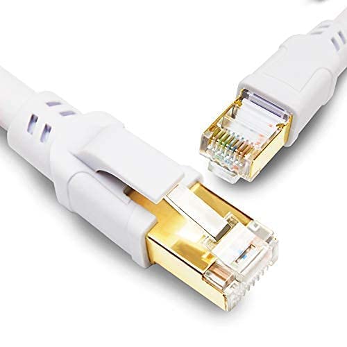 Cable Ethernet CAT 8 6 pies 2 Pack Blanco miniatura 2