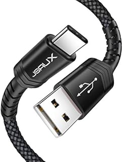 USB C Cable 3.1A (3m 2-Pack) Fast Charging, JSAUX Type C Fast Charger Cable Braided Compatible with Samsung Galaxy S22 S21 S20 S10 S9 S8 Plus Note 10 9 8, Huawei P10 P9, Pixel, Sony Xperia XZ, LG -Red