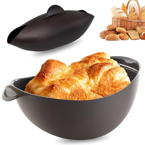 Brotbackform Silikon, 3 in 1 Brotbacktopf Oval Silikonform Backen Brot Gärkorb zum Backen, Mixen und Dünsten, Hitzebeständig Bis 230 °C, 30cm Durchmesser Brotbackform Silikon, 3 in 1 Brotbacktopf Oval Silikonform Backen Brot Gärkorb zum Backen, Mixen und Dünsten, Hitzebeständig Bis 230 °C, 30cm Durchmesser