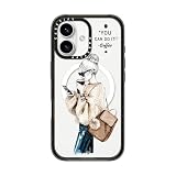 CASETiFY インパクト MagSafe対応 iPhone 16 ケース [スリム / 2.5mの落下試験をクリア (MIL規格4倍相当) / ワイヤレス充電およびMagsafe対応] - Girl and coffee - クリア ブラック