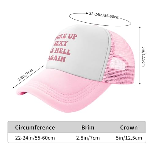Image of You Find It Offensive? I Find It Funny Trucker Hats for Women Pink Men Funny Slogan Pink Hats for Men