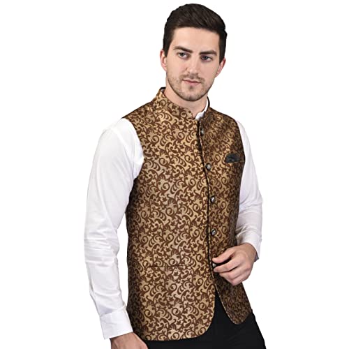 Image of PRINT CULTR Men's Printed Cotton Sleeveless Nehru /Modi jacket /Sadri /Waistcoat /Bundi Jacket /Jacket - For Festive /Wedding /Party | (PCN38)