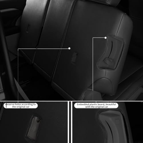 AOMSAZTO Custom Fit Seat Covers for Toyota Highlander 2020 2021 2022 2023 2024 2025 8 Passenger 3 Row Seat Protector Compatible Airbag Black (2020-2024 W/Second Row 40/60 Split)