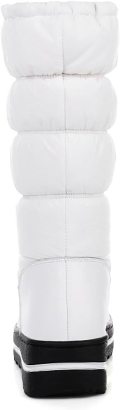 Women's Waterproof Snow Boots Winter Fashion Fur Lining Thick Sole Elastic Elastic Band Mid-Calf Boots Suitable For Winter Travel, Shopping, Snow