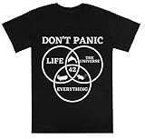 kwantees 42 answer to life universe and everything dont panic maglietta nera per bambini maglietta ecologica