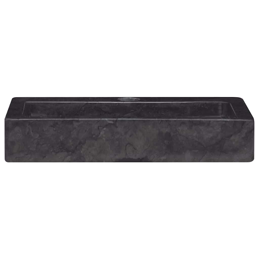 Lavabo da parete in marmo nero, 38 x 24 x 6,5 cm, per bagno degli ospiti, per ristrutturazione e ristrutturazione