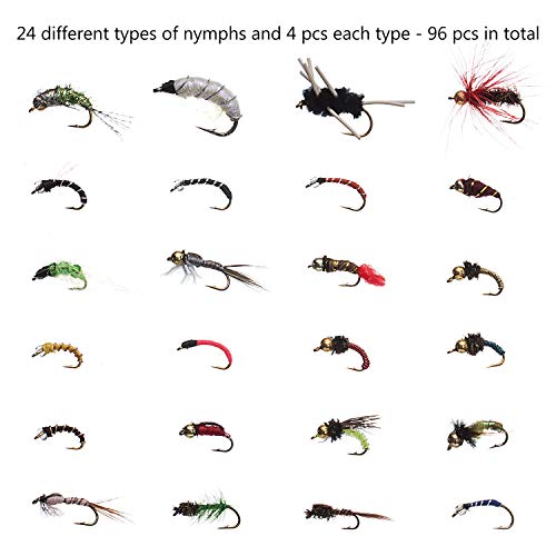Image of BASSDASH Fly Fishing Flies Kit Fly Assortment Trout Bass Fishing with Fly Box with Dry /Wet Flies, Nymphs, Streamers, Popper