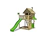 Produktbild FATMOOSE Spielturm Klettergerüst GroovyGarden mit apfelgrüner Rutsche, Spielhaus mit Sandkasten, Leiter & Spiel-Zubehör