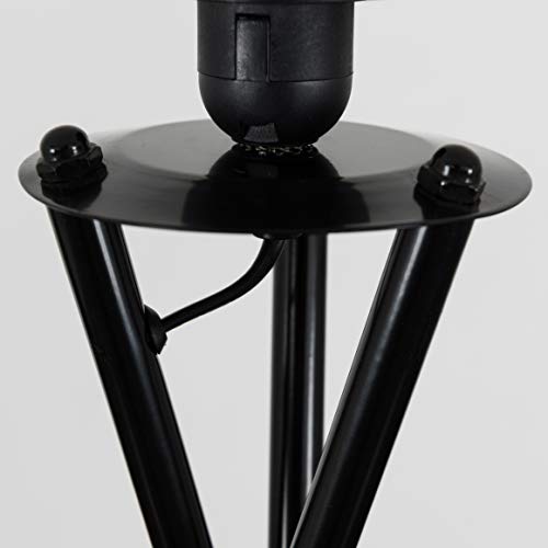 Modern Gloss Black Metal Tripod Floor Lamp with a Cylinder Shade and LED Bulb - Image 6