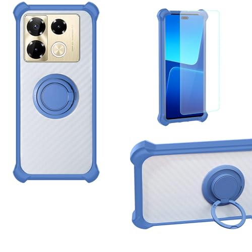 jioeuinly Case Compatible for Infinix Note 40 Pro 5g Phone Case Cover PC backplane + Silicone Soft Frame Cover [360 Metal Ring, Magnetic Car Mount] CSKB-LAN