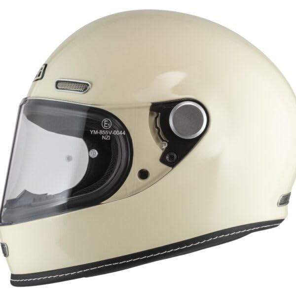 NZI Casco De Moto Integral Retro Revival Crema Brillo Talla L
