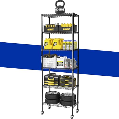 Adjustable 6-Tier Heavy Duty Wire Shelving Rack