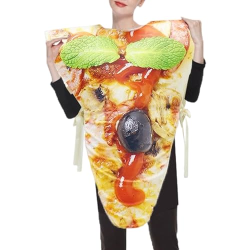 Disfraz de rebanada de pizza poncho para juego de roles en acción de gracias y pascua