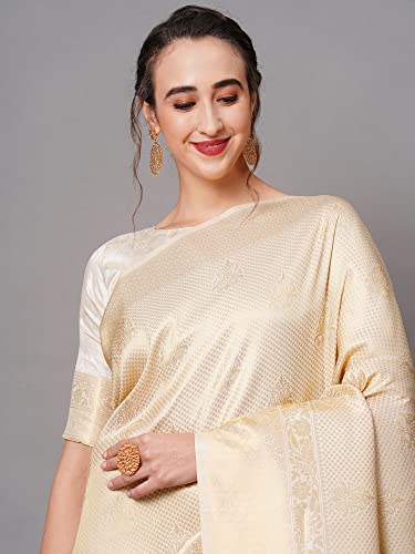 Image of AKHILAM Women's Banarasi Silk Woven Design Saree With Unstitched Blouse Piece (KUNT1880 Parent)