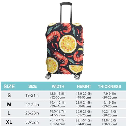 Lemon Shrimp Travel Luggage Cover Washable Suitcase Cover Protector Baggage Covers for Women Men S2