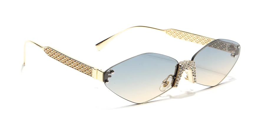 Rose Diamond Rimless Sunglass For Men & Women-picture-49