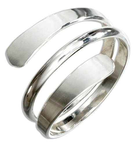 California Toe Rings Sterling Silver Thumb Ring Wrap Around Coil Bypass Adjustable