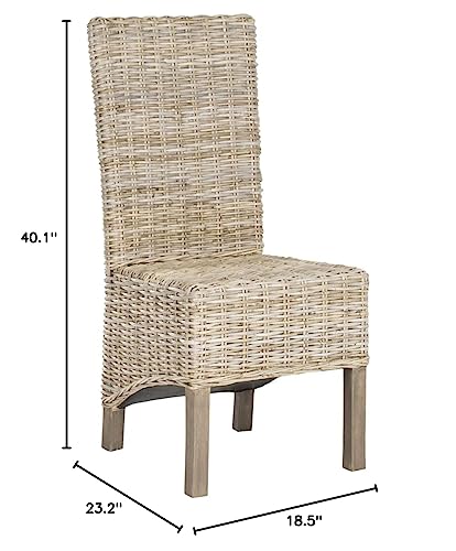 Safavieh Home Collection Pembrooke Wicker Side Chairs, Antique Grey, Set Of 2 #TOP6