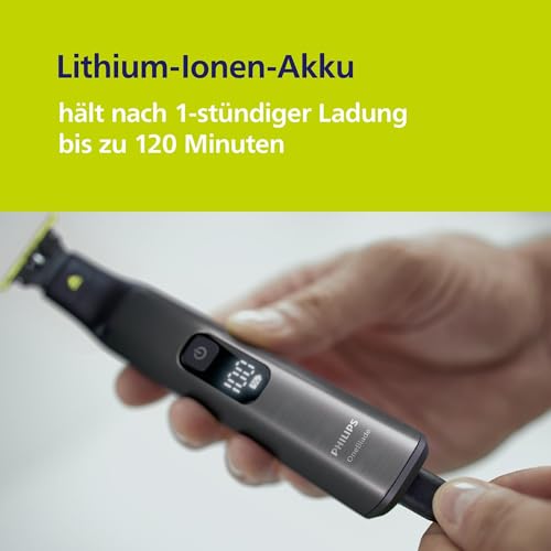 PHILIPS OneBlade Pro 360 Face & Body - elektrischer Rasierer, Trimmer & Bodygroomer, 2x 360 Klingen, Präzisionskamm, 2x Körperaufsätze, Reisetasche, Ladestation, für Gesicht & Körper (QP6652/30) 6