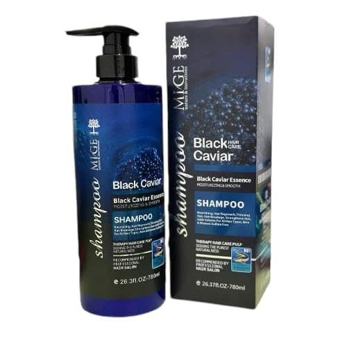 MICE Black Caviar Essence Shampoo, Hair Mask & Essence Oil For All Hair Types Nourishing Moistening Set 780ml (Shampoo)