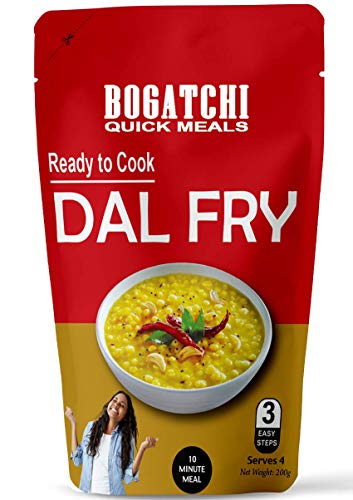 Image of BOGATCHI Quick Meals - Ready to Cook Authentic DAL Fry - 200 g , Ready to Eat Meal, Delicious and Tasty Instant Meal, 100% Natural Ingredients, No Preservatives, No Artificial Flavours & Colours