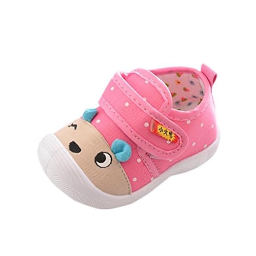 zapatos bebe niño niña Xinantime Infantil Niños Bebés y niñas Sandalias Zapatos antideslizantes de dibujos animados Zapatillas de suela blanda (18, Rosa)