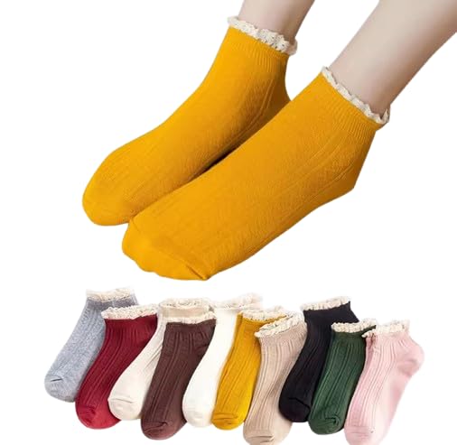 Cute Lace Ruffle Short Socks Soft Cotton Women Solid Socks Spring Summer And Winter Cute Cute Princess Girl Ankle Socks Fashion_,Multicolour-image-22
