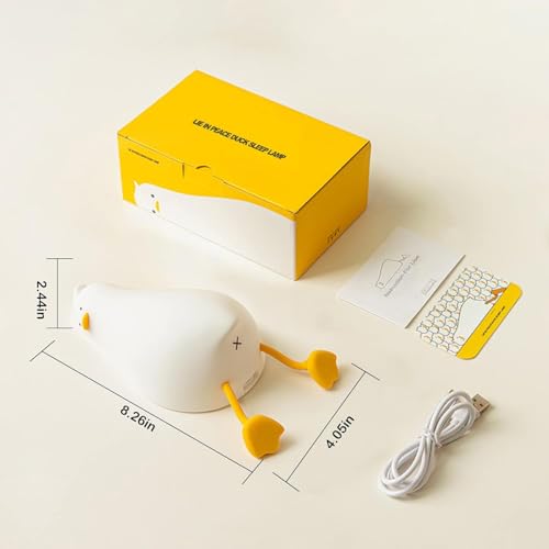 Image of KRESHU Lie in Peace Duck Sleep Lamp Soft Silicone Night Light | LED Lying Flat Kids Night Lamp | Type-C Rechargeable Bedroom Lamp | Touch Colour Changing (Pack of 1)