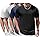 ALUS Camisetas de treino masculinas de manga curta atlética para academia, Pacote com 4, preto, azul, cinza, branco, G