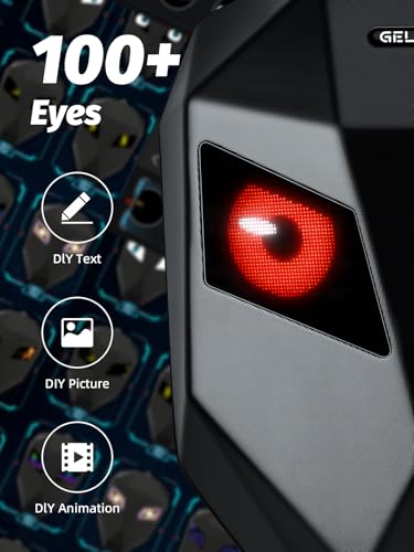 Gelrova Knight Motorcycle Backpack with LED Eyes, Waterproof Hard Case Motorbike Bag, DIY Laptop Backpack for Riding, Cycling, Travel, Large Size 19in, Black2