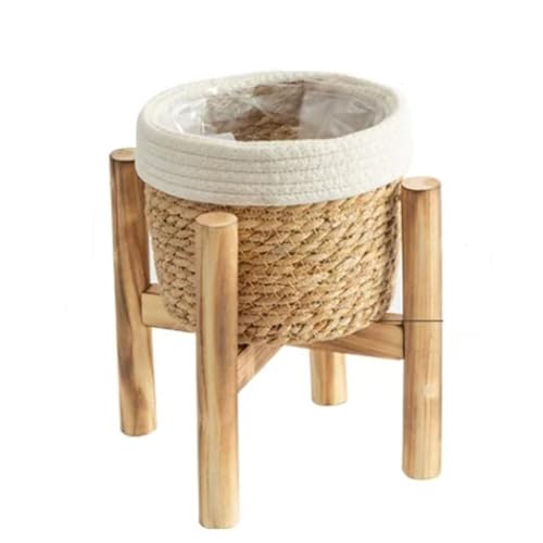 Soporte for macetas de piso Soporte for macetas tejidas Cesta de mimbre con patas Base for macetas Soporte for plantas de ratán Soporte for plantas de mimbre Macetas for interiores Soporte for plantas