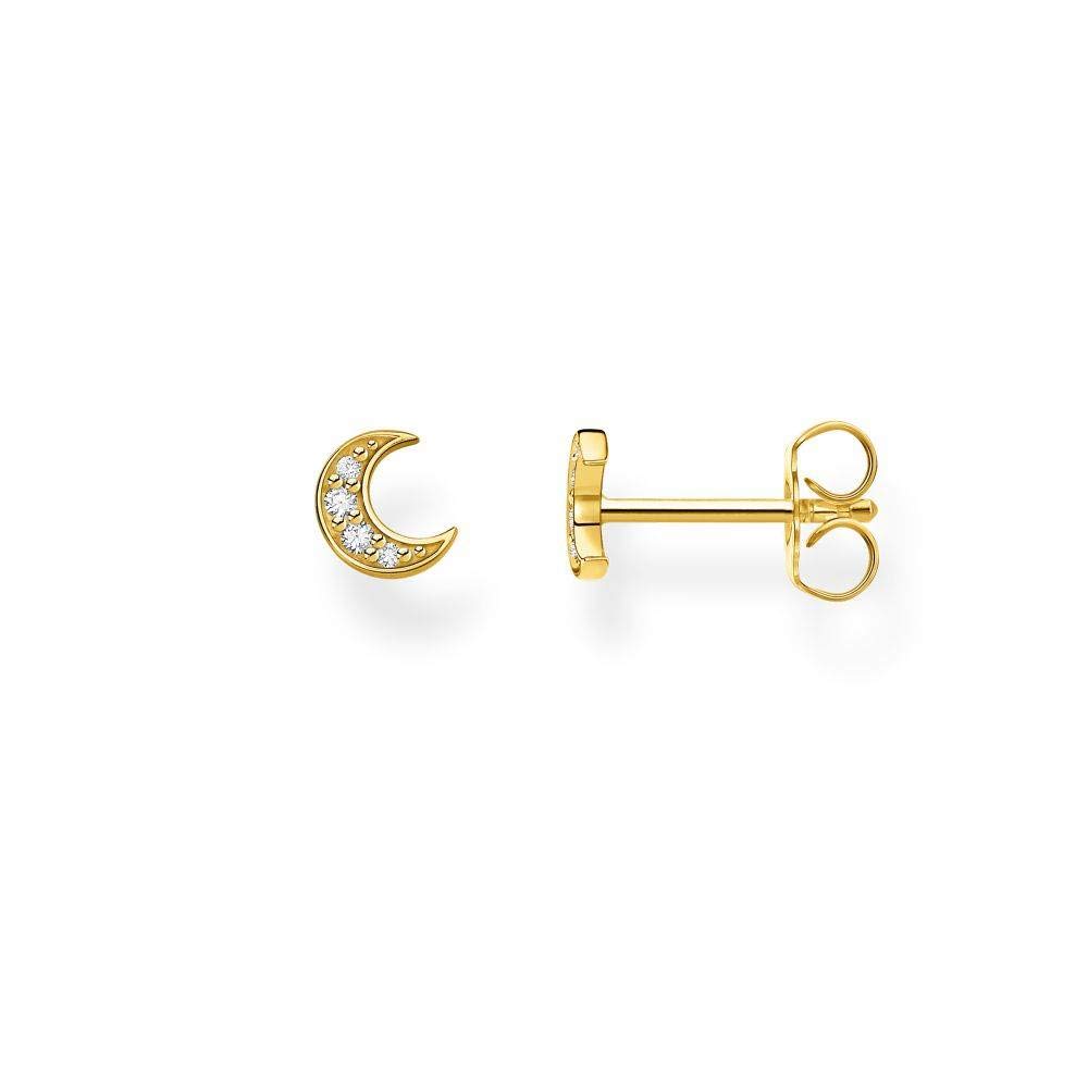 Thomas Sabo Charm Club Charming Women's White Yellow Gold Moon Single Ear Stud H2133-414-14