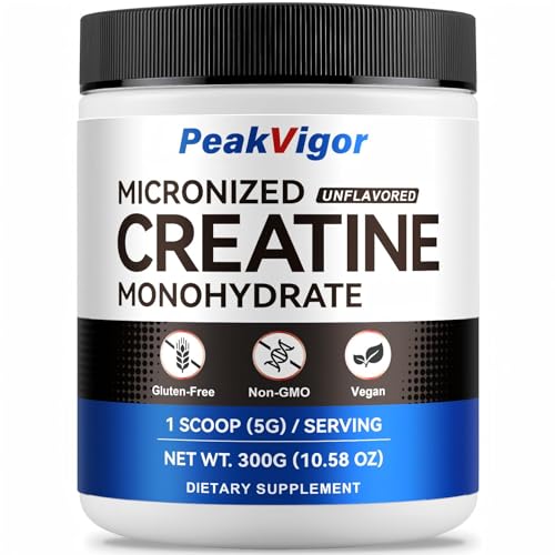 100% Pure Micronized Creatine Monohydrate Powder，5000mg Per Serving Creatine for Women & Men，60 Servings, Unflavored-Daily Creatine Supplement，Third-Party Tested